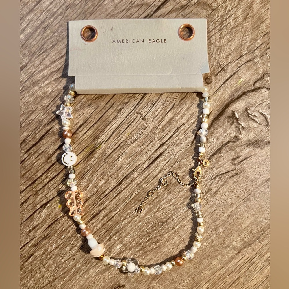American Eagle preppy beaded necklace